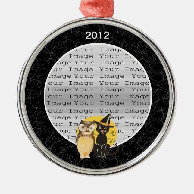 Kat & Uggla Halloween Bröllop Ornament (Framsidan)