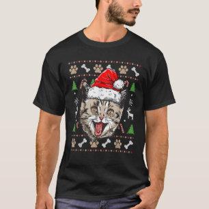Kat Ugly jul Santa Hat Julafton Boys Kids Girls T Shirt