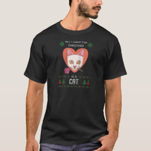 Kat Ugly jul Sweater Cat Kärlek Heart Ugly Swe T Shirt