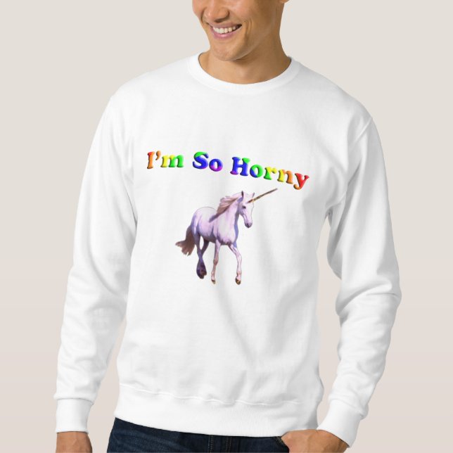 Kåt Unicorn Lång Ärmad Tröja (Framsida)
