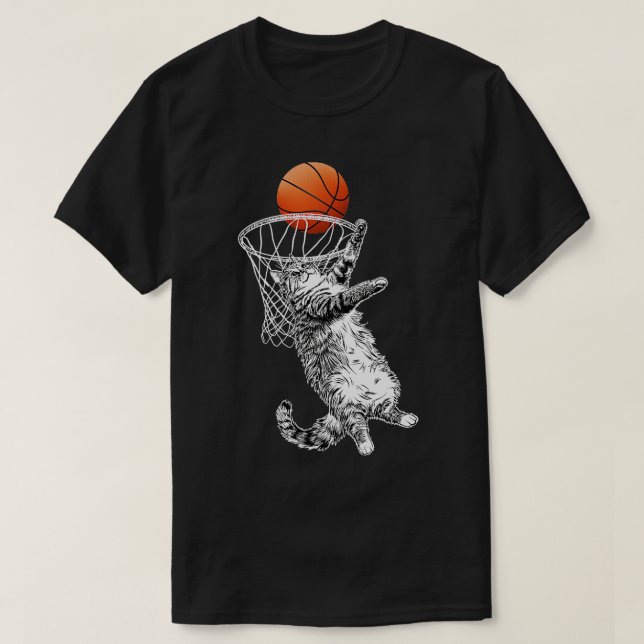 Kat-uppspelande basket t shirt (Design framsida)