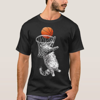 Kat-uppspelande basket t shirt