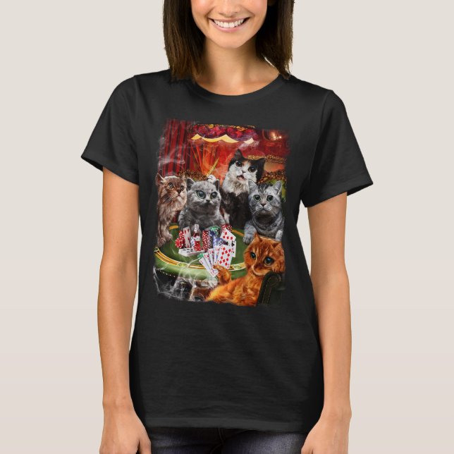 Kat-uppspelningskort T Shirt (Framsida)