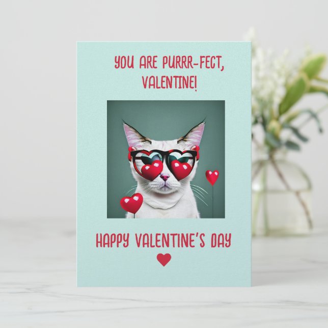 Kat Valentine Card - perfekt design ditt eget inlä Julkort (Stående Fram)
