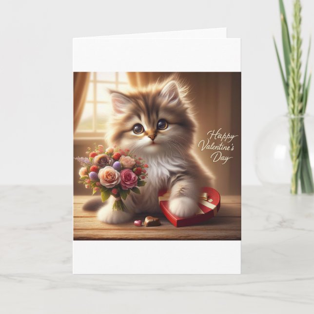 Kat Valentine Day Card Tack Kort (Framsida)