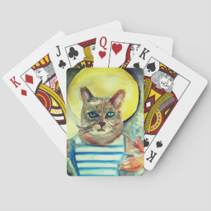 Kat vattenfärgsdel casinokort