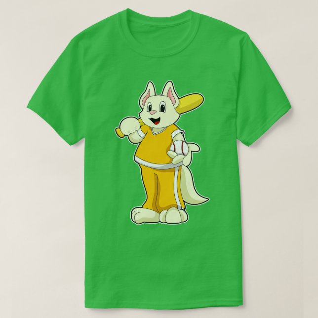 Kat vid Baseball med Baseball fladdermus T Shirt (Design framsida)