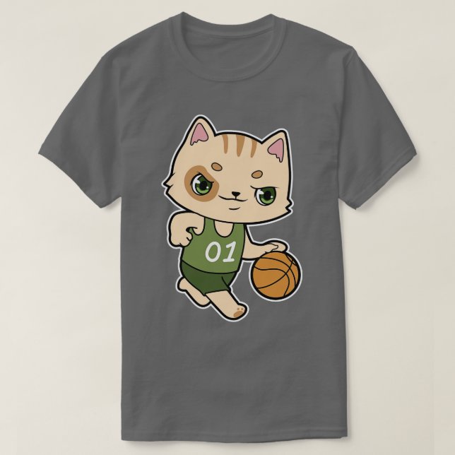 Kat vid Basketball Sports T Shirt (Design framsida)