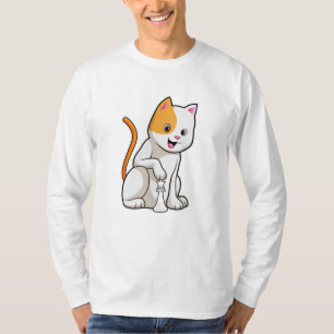 Kat vid Chess med Chess biet Pawn T Shirt
