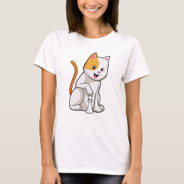 Kat vid Chess med Chess biet Pawn T Shirt
