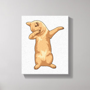 Kat vid Hip hop Dance Dab Canvastryck