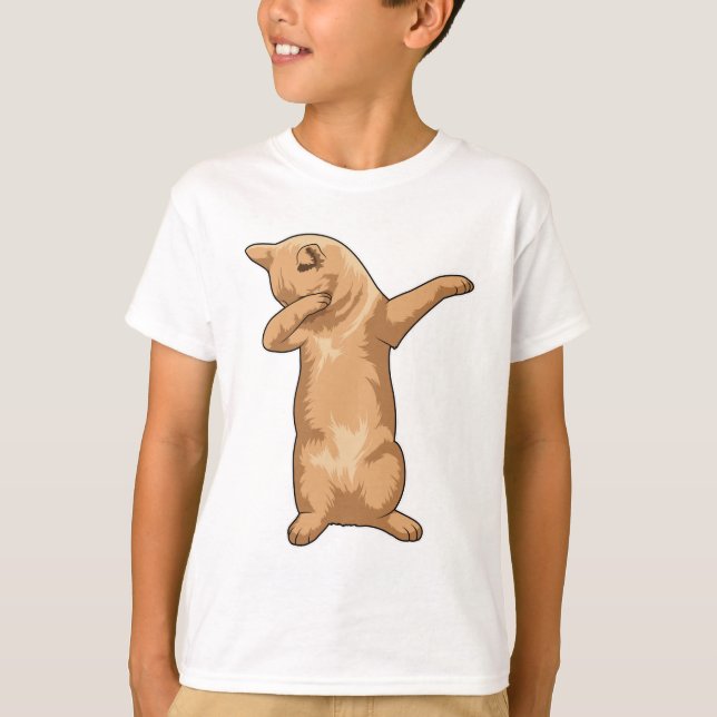 Kat vid Hip hop Dance Dab T Shirt (Framsida)