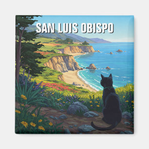 Kat vid San Luis Obispo California Central Kusten Magnet