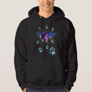 Kat World Map Motif Cat, färgade jordkatter Hoodie