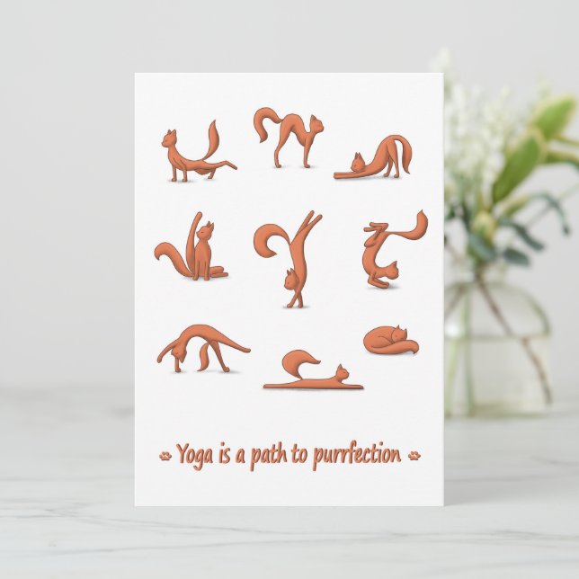 Kat Yoga-platta Helgdag Julkort (Stående Fram)