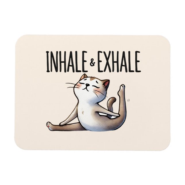 Kat Yoga Pose - Inhale & Exhale Magnet (Horisontell)