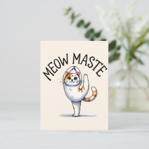 Kat Yoga Pose - Meow Maste Vykort