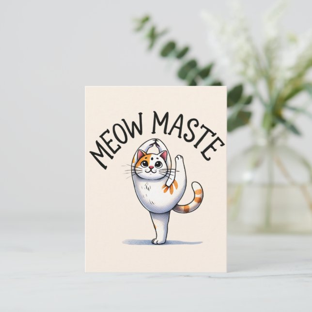 Kat Yoga Pose - Meow Maste Vykort (Stående Fram)