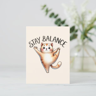Kat Yoga Pose - Vistbalans Vykort