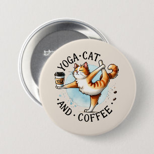 Kat Yoga Pose - Yoga Cat och kaffe Knapp