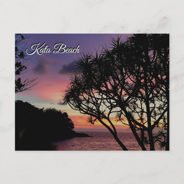 Kata Beach Sunset, Phuket, Thailand Vykort (Framsida)