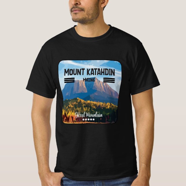 Katahdin-berget på maine usa-underbara berget t shirt (Framsida)
