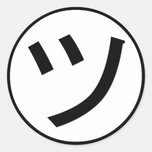 Katakana för ㋡Tsu som Kana ler Emoji/emoticonen Runt Klistermärke