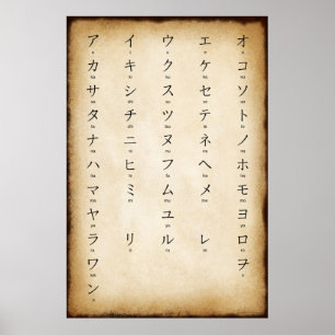 Katakana med rumänsk japansk antikk Stil Poster