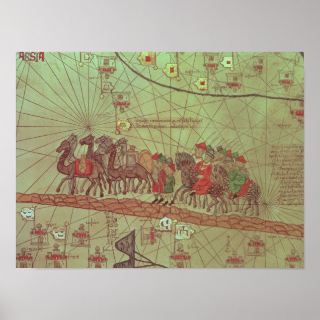 Katalansk atlas, uppgifter som visar poster (Framsidan)