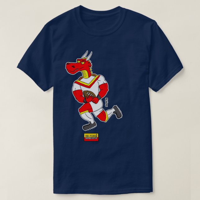 Katalansk dragon rugby-spelare t shirt (Design framsida)