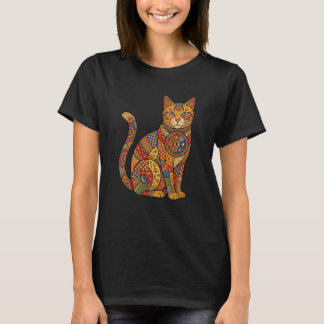 Katalansk mosaik katt ögon bröstapparat t shirt