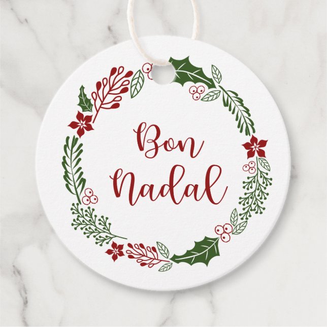 Katalanska God jul, Bon Nadal, Anpassningsbar Gåvor Etiketter (Framsida)