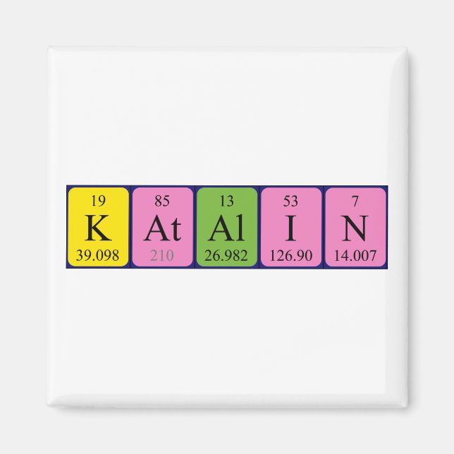 Katalin periodiskt återkommande magnet bord namn (Framsidan)