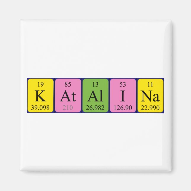 Katalina periodiskt återkommande magnet bord namn (Framsidan)