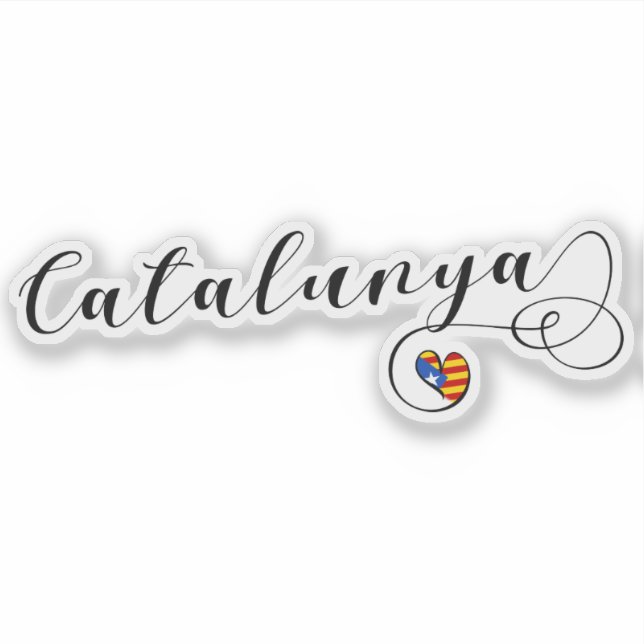Katalonien Catalunya Independence Heart Flagga Klistermärken (Framsida)