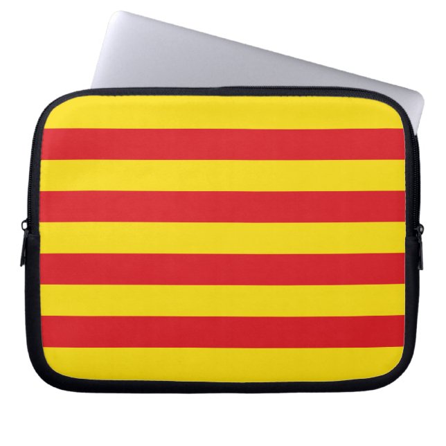 Katalonien Flagga Laptop sleeve (Framsidan)