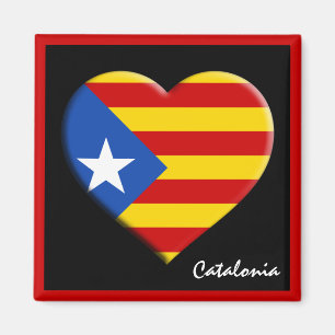 Katalonien Flagga och Catalan Heart La Senyera Est Magnet