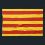 Katalonien Flagga och Katalonien - La Senyera mode Kökshandduk<br><div class="desc">Kötttorn: Katalonien och den katalanska flagga"officiell version" = La Senyera - kärlek mitt land,  mode,  resande,  helgdag,  landsmän/sportfantaster</div>