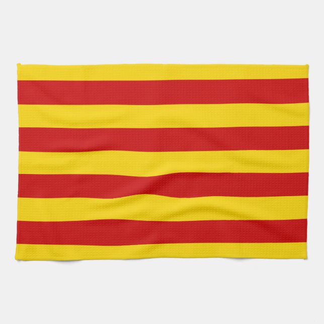 Katalonien Flagga och Katalonien - La Senyera mode Kökshandduk (Horisontell)