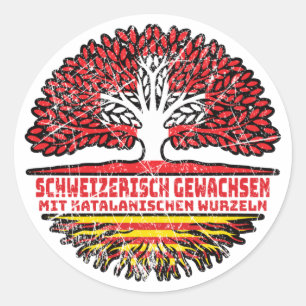 Katalonien Katalanisch Schweizer Schweiz Baum Runt Klistermärke