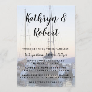 Katamaran i Lahaina Harbor Bröllop Inbjudningar