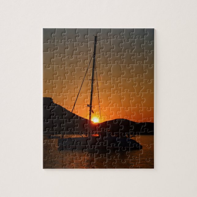 Katamaran vid sunset Ibiza.JPG Pussel (Vertikal)