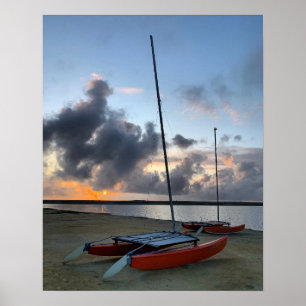 Katamaraner i sunset poster