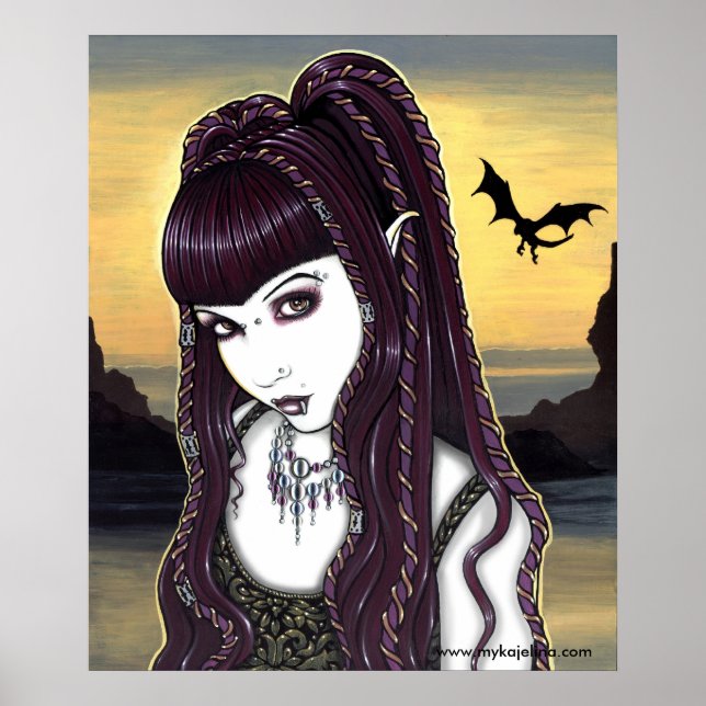 Katana Gothic Dragon Goddess Poster (Framsidan)