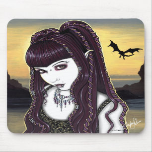 Katana gotisk drakegudinna Mousepad Musmatta