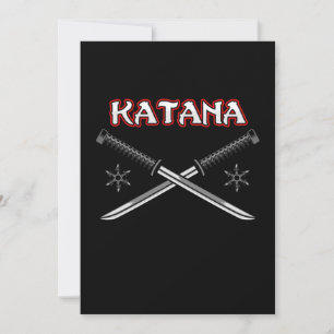 Katana Sword Ninja Japansk Art Japan Samurai Gift Inbjudningar