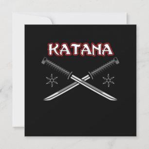 Katana Sword Ninja Japansk Art Japan Samurai Gift Inbjudningar