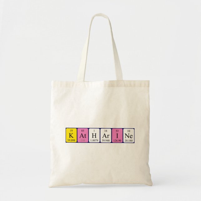 Katarine Perioine bord namn tote bag Tygkasse (Framsidan)