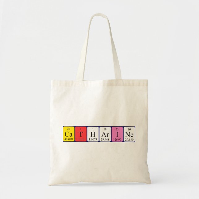 Katarine Periote bord namn tote bag Tygkasse (Framsidan)