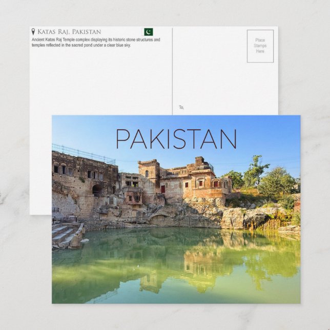 Katas Raj-templen, Pakistan Resebrevkort Vykort (Fram/baksida)